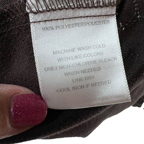 Sag Harbor Brown Floral Embroidered Button-Up Jacket XL Velour textured - Picture 7 of 11